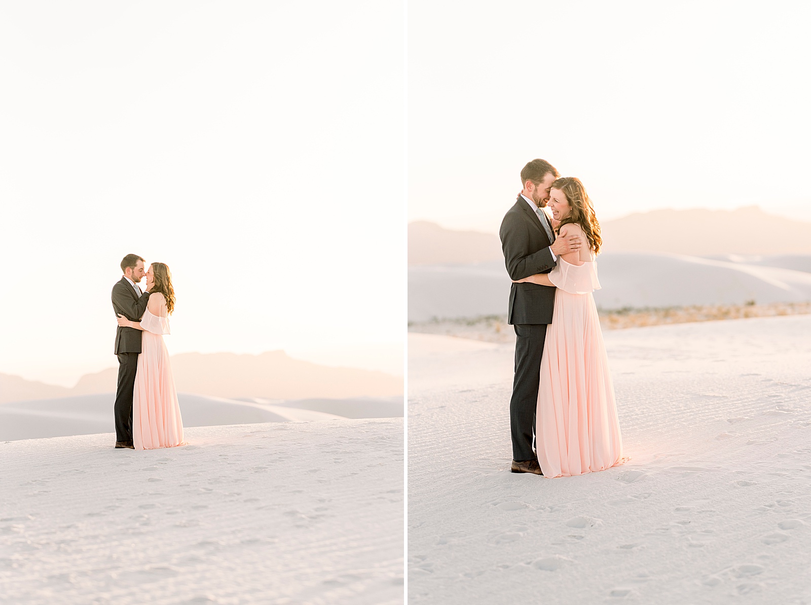 portrait of couple at White Sands, Las Cruces New Mexico at sunset taken by Las Cruces Photographer