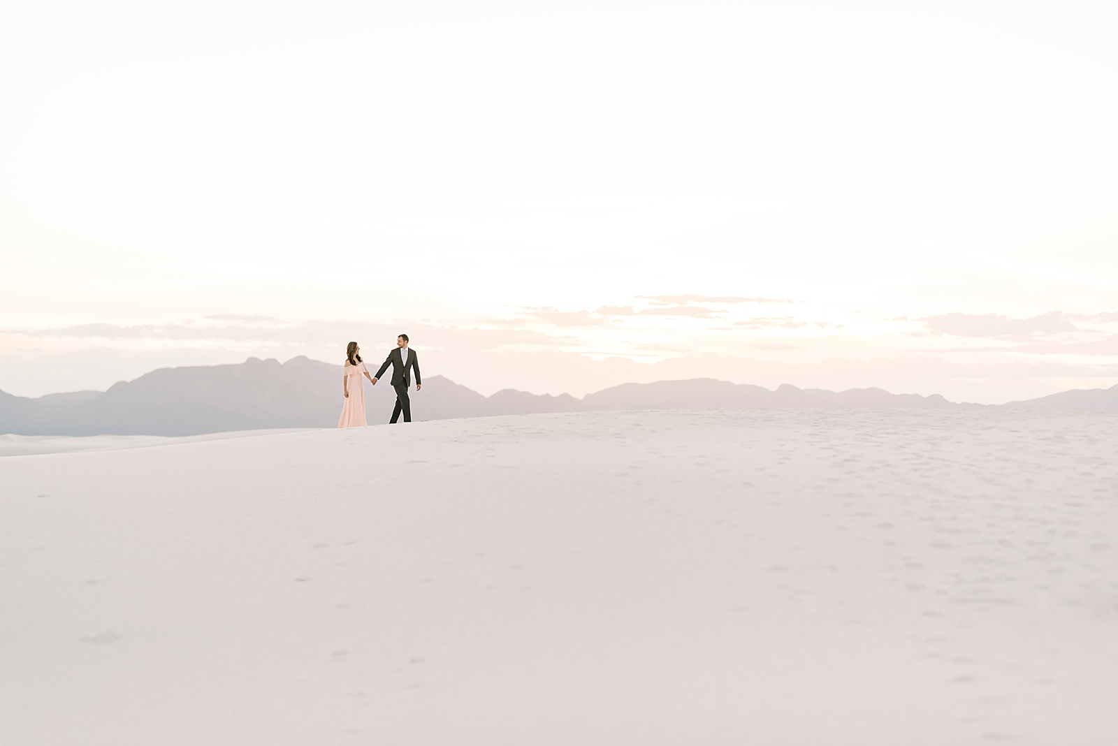 portrait of couple at White Sands, Las Cruces New Mexico at sunset taken by Las Cruces Photographer