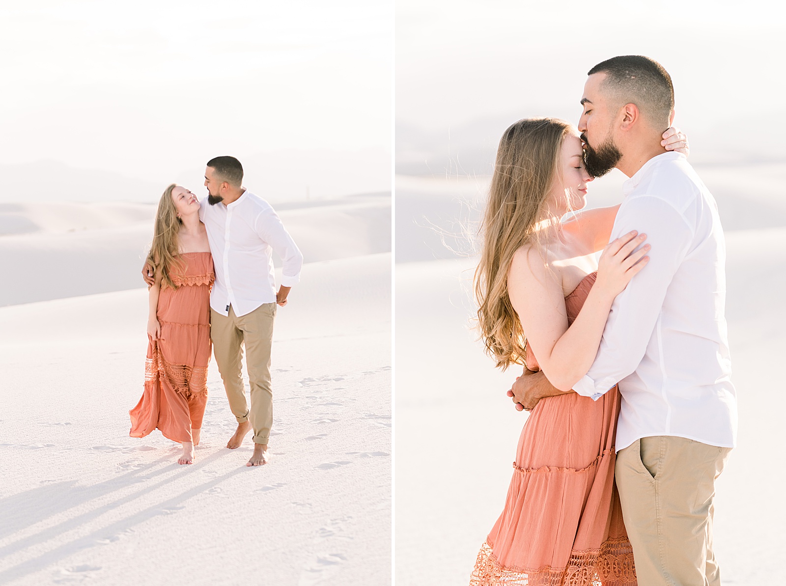 Romantic White Sands Couple's Portrait Session Las Cruces Photographers